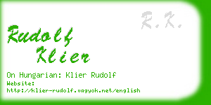 rudolf klier business card